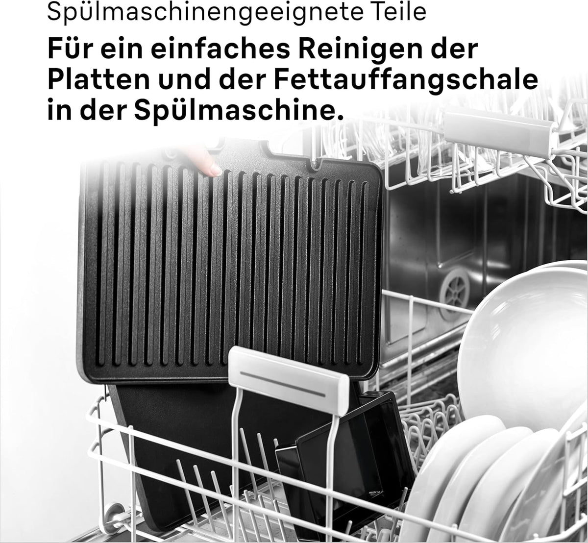 Braun MultiGrill 9 Pro CG 9160, Elektrogrill mit 2 unabhängigen Thermostaten, 3 Kochpositionen, spülmaschinenfeste Platten, integrierte Thermosonde, 2200 W, Schwarz/Edelstahl