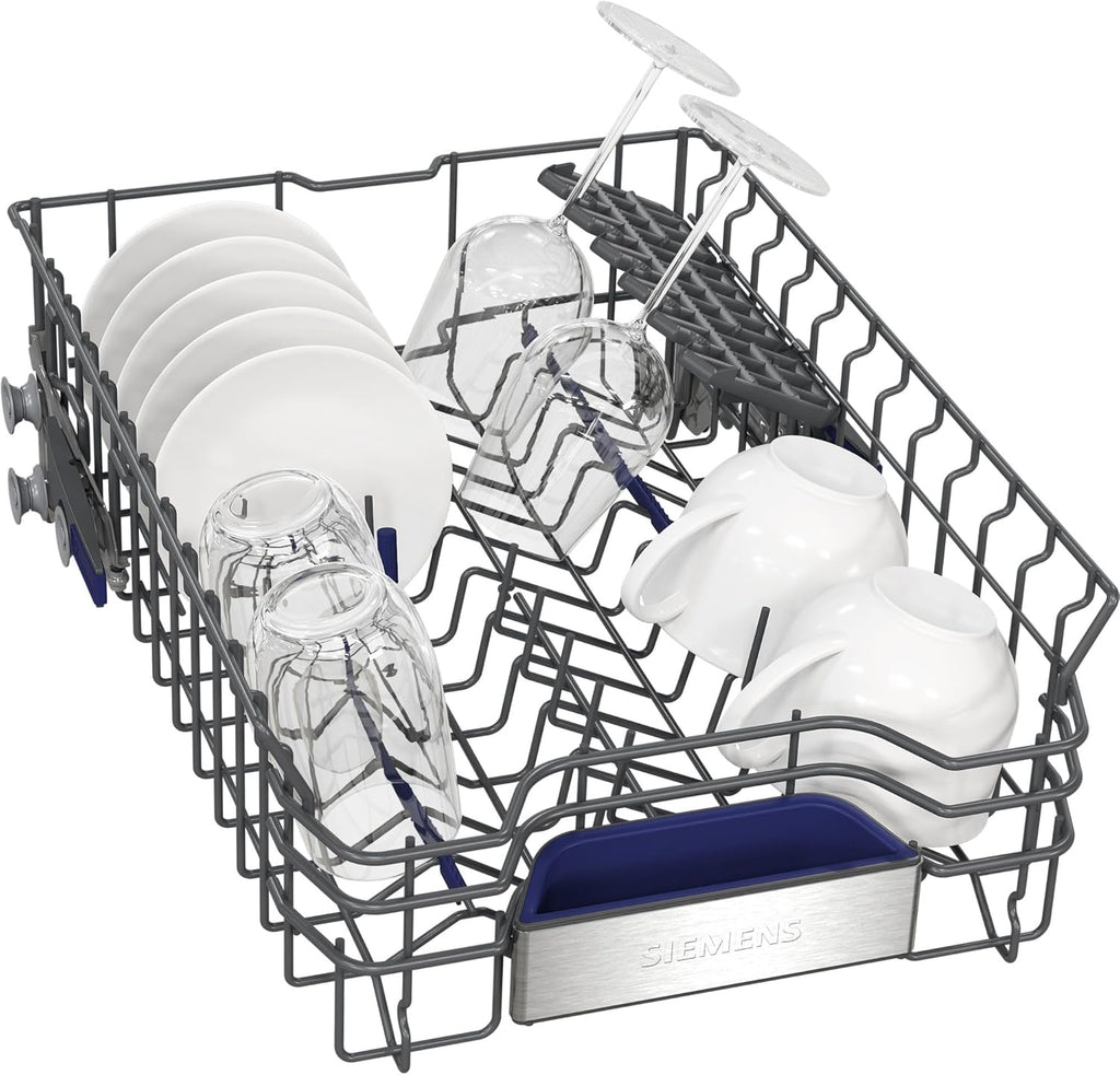 Siemens SR65YX08ME, iQ500 Smarter Geschirrspüler Vollintegriert, 45 cm breit, Besteckschublade, Zeolith, extra leise, aquaStop, automatische Türöffnung nach Programmende, varioSpeed, Innenbeleuchtung