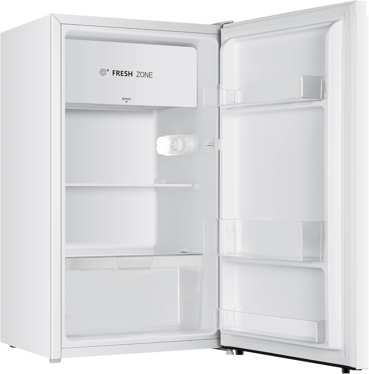 PKM KS93E Kühlschrank mit Kaltlagerzone | 94 Liter | Weiß | Sehr leise mit 36 dB | Wechselbarer Türanschlag | 1 Gemüseschublade | 47,5 cm Breite | Regelbares Thermostat | Energieeffienzklasse E