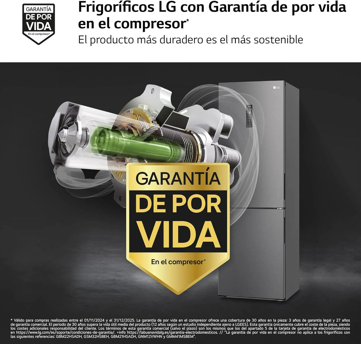 GBP61DSXGC - Frigorífico Combi No Frost, Congelador, Compresor Smart Inverter, Color Inox Antihuellas, 186 cm, 341 l
