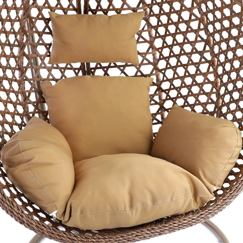 Luxus Hängesessel Style XXL Korb Gestell Braun mit Relaxkissen Braun