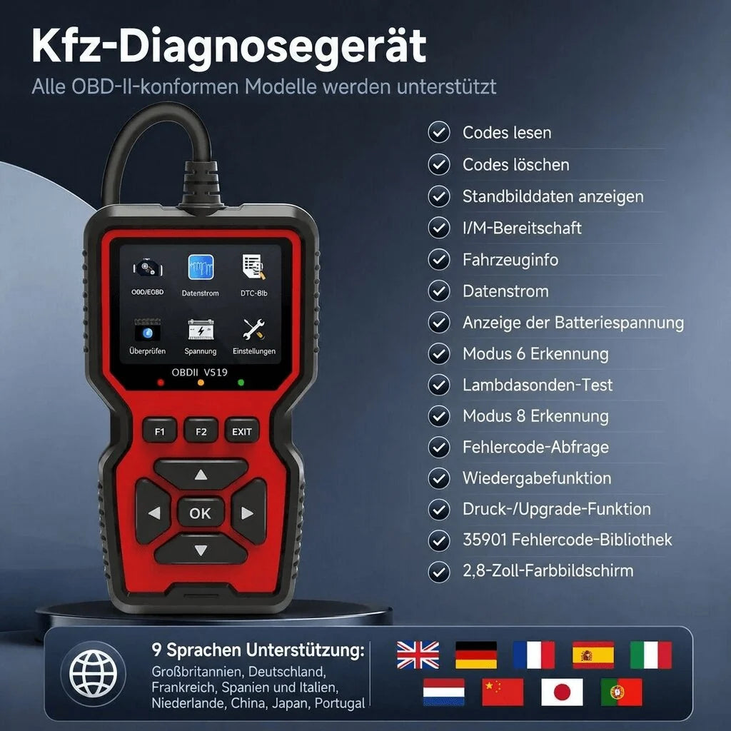 OBD2 Diagnosegerät mit Live Daten | Motordiagnost
