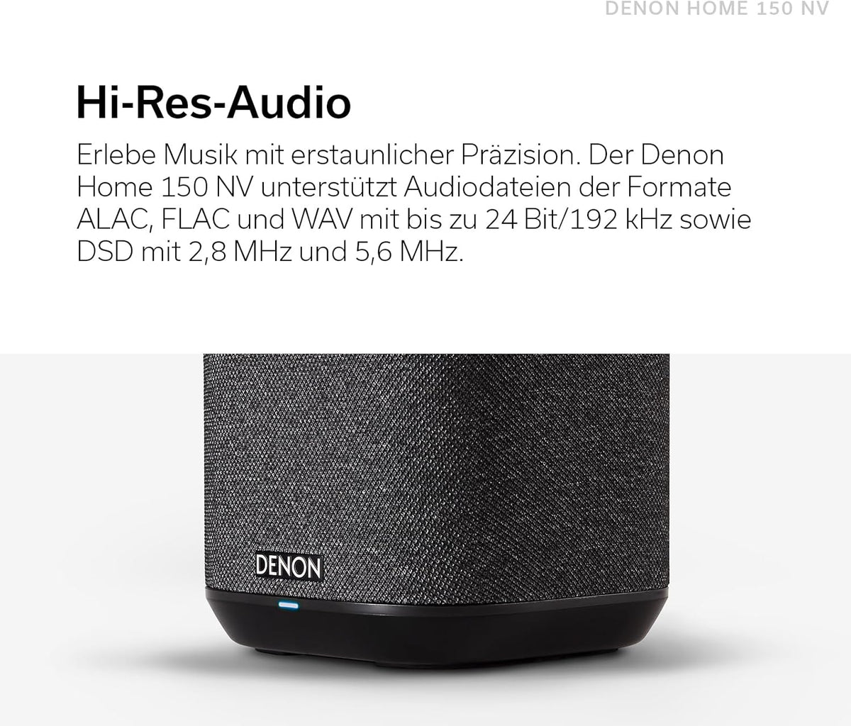 Denon Home 150 Multiroom-Lautsprecher, HiFi Lautsprecher mit HEOS Built-in, Alexa integriert, WLAN, Bluetooth, USB, AirPlay 2, Hi-Res Audio, schwarz
