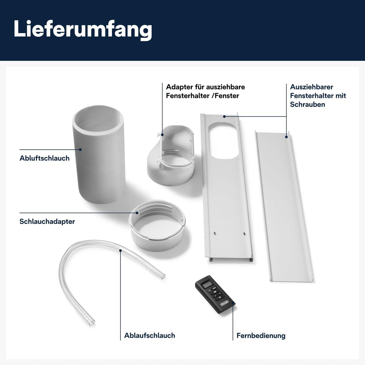 De'Longhi Pinguino - 3-in-1 Mobiles Klimagerät, für Räume bis 27 m², mit Luftentfeuchter & Ventilator, 9400 BTU, Leiser Betrieb, Fernbedienung, 24h-Timer, Energieeffizienzklasse A (PACEM82)