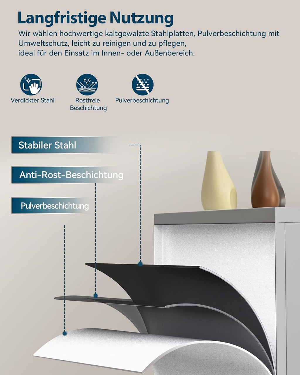 Aktenschrank, Mehrzweckschrank, Stahl-Aufbewahrungsschrank, Werkstattschrank, 180 x 80 x 40 cm, graues weiß