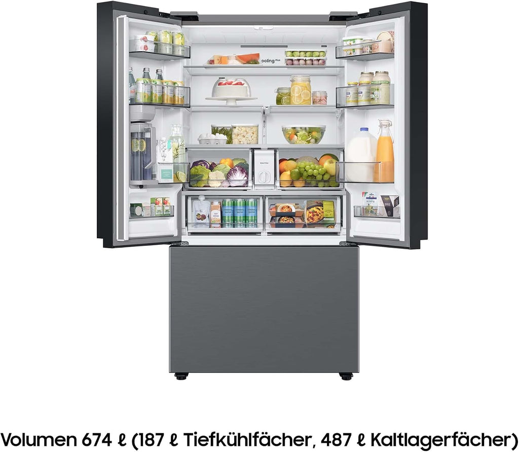 Samsung RF24BB620ES9EF French-Door-Kühlschrank mit Gefrierfach, 177,8 cm, 674 l, SmartThings AI Energy Mode, Autofill Water Pitcher, Dual Ice Maker, Edelstahl Look