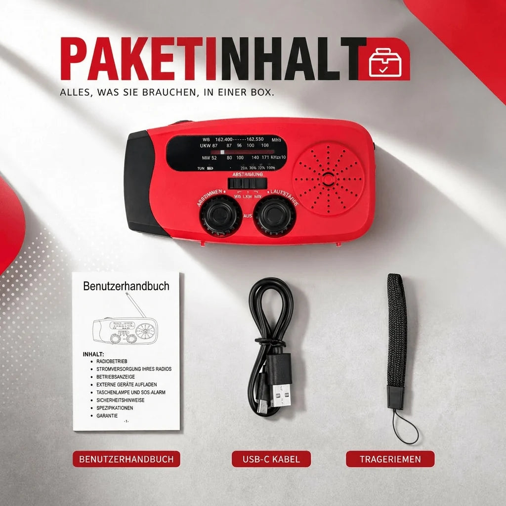 Notfallradio mit Kurbel und Solar | Rettungsfunk