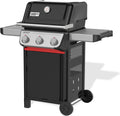 Weber Spirit E-310 Gasgrill / 3 Brenner, Snap-Jet Zündung, Robuste Räder und Warmhalterost, 51 x 46 cm Grillfläche, Kompatibel mit Weber Works Seitenablagen, Schwarz/Silber