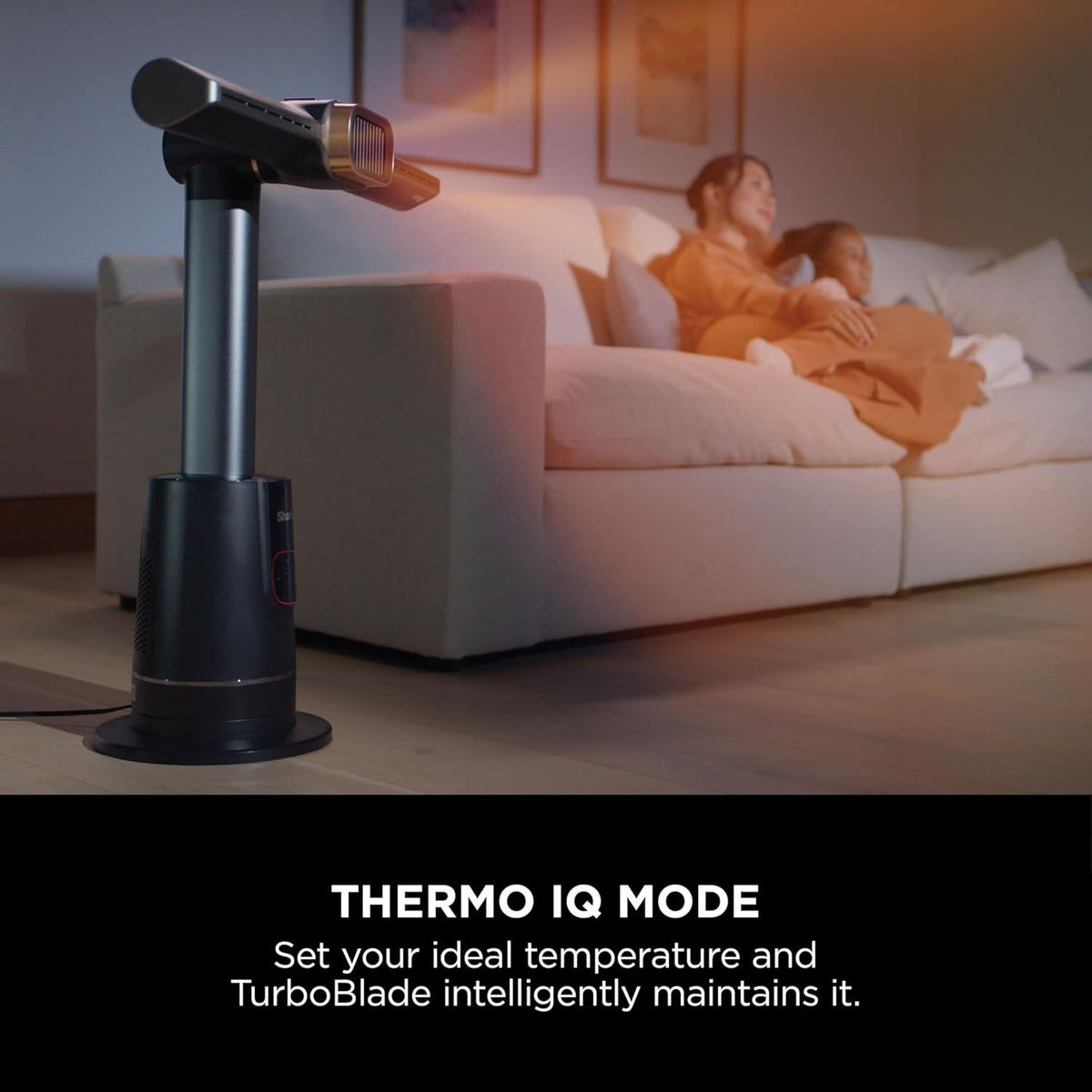 Shark TurboBlade Ventilator und Turmheizung, Cool + Wärme, flüglose Kühlung und schnelle Erwärmung mit Thermo IQ, Dual-Modi mit 180°-Oszillation, Fernbedienung, Kohle