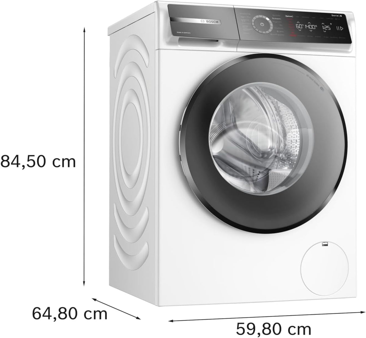 WGB244072 Serie 8 Waschmaschine 9 kg, 1400 UpM, Made in Germany, ActiveWater Plus, extra leise, Iron Assist & Dampf-Option, Nachlegefunktion, AquaStop, Home Connect, weiß