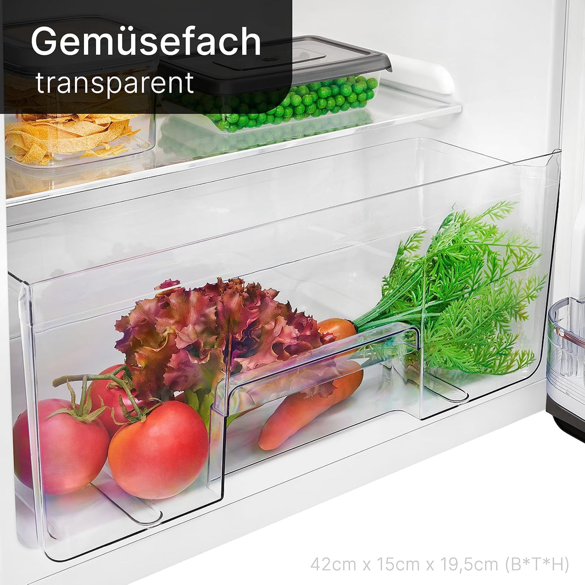 Bomann® Retro Kühlschrank mit Gefrierfach | Energieklasse E | 147cm | 4 Sterne Gefrierfach | Kühl Gefrierkombination leise | 3 Ablagen | 208L Kühlgefrierkombi | DTR 353.1 schwarz