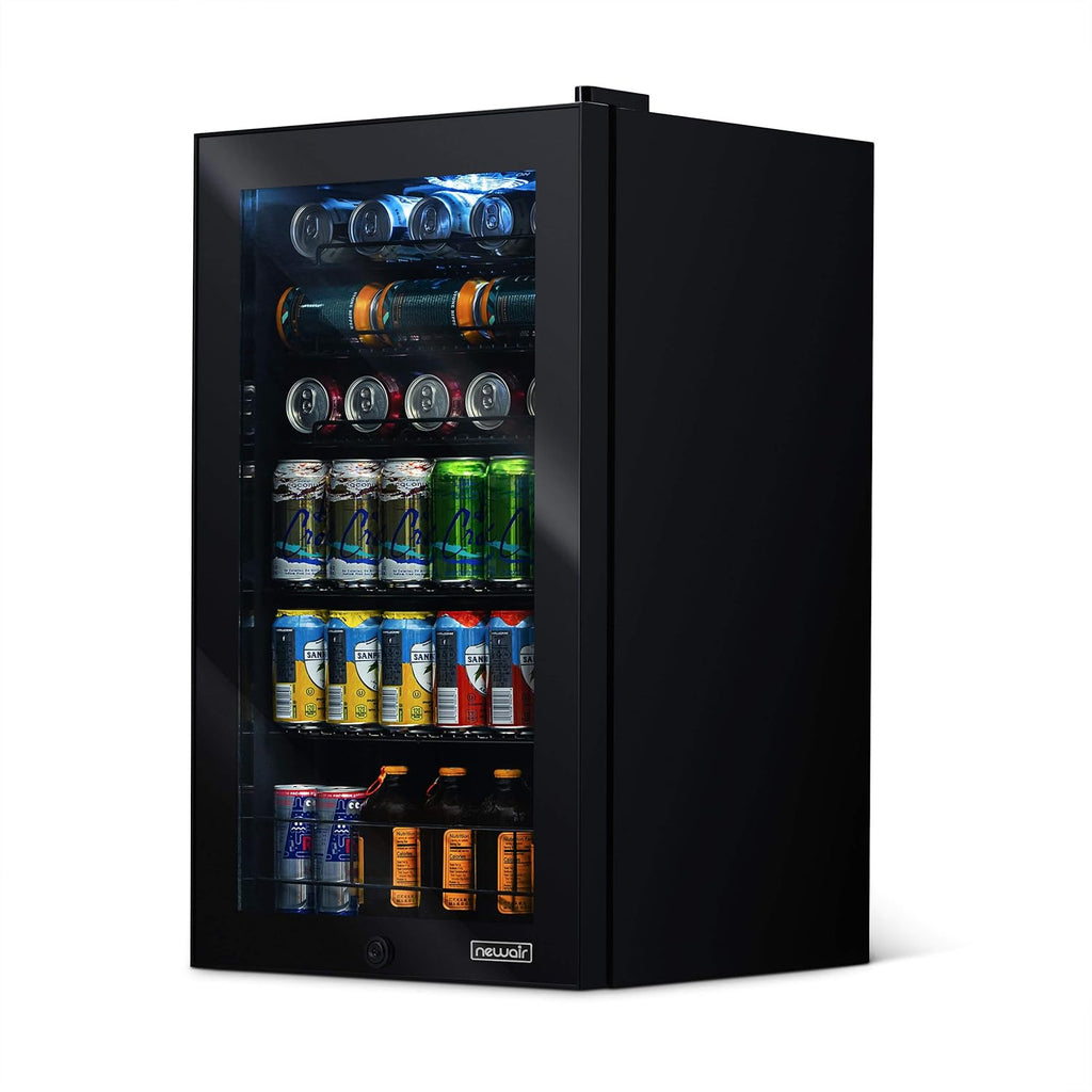 Getränkekühlschrank | Freistehender Kühlschrank für 126 Dosen mit Glastür mit Scharnier rechts | Mini-Getränkekühlschrank, perfekt für Bier, Wein, Limonade und kühlere Getränke