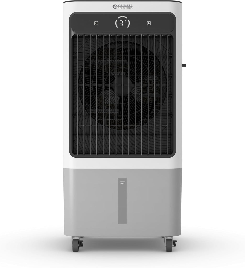 Olimpia Splendid, Peler 40 Verdunstungskühler, 40 Liter, Luftreiniger mit Verdunstungspanel, Kühlung, Belüftung, Touchscreen-Display, Innovatives Design