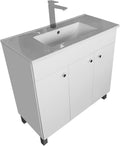 Waschbecken mit Unterschrank 80 cm Breit | Badezimmerschrank IGA Sink | Badmöbel Set für Badezimmer & Gäste-WC | Waschtisch mit Unterschrank Stehend | Waschbeckenunterschrank Weiß
