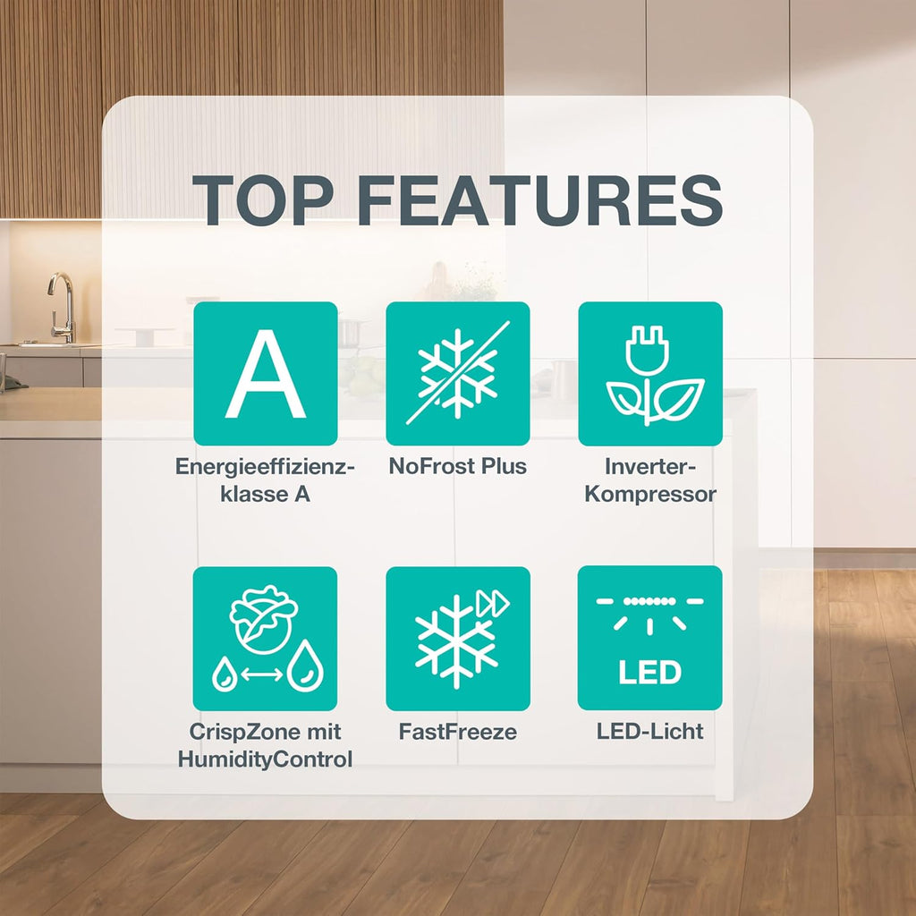 Gorenje NRK620AA1XL4 Kühl-Gefrierkombination/Freistehend/ 336L Gesamtvolumen/ 35dB/ EEK: A/NoFrost Plus/CrispZone mit HumidityControl/FastFreeze/Inverter-Kompressor/ (BxHxT): 59,5× 201,7× 57,9 cm