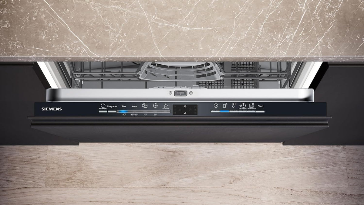 Siemens SN63EX06VE, iQ300 Smarter Geschirrspüler, Vollintegrierte Spülmaschine, 60 cm, Besteckschublade, Extra leise, varioSpeed, Automatische Türöffnung, Dreifach rackMatic, infoLight, intesiveZone