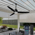 Deckenventilator mit Beleuchtung und Fernbedienung IP65 Wasserdicht Aussen Ventilator Dimmbar Fan Deckenleuchte Moderne Lampe mit Ventilator Leise Ventilatorlicht für Schlafzimmer Balkon Außen
