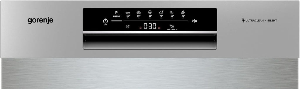 Gorenje GU642E90X Geschirrspüler/Unterbaugerät/59,9 breite/13 Maßgedecke/6 Programme/Total AquaStop/Ecoprogramm/Höhenverstellbar/Memory Funktion/Eco-Programm/Intensivprogramm/EEK: E/Grau-Metallic