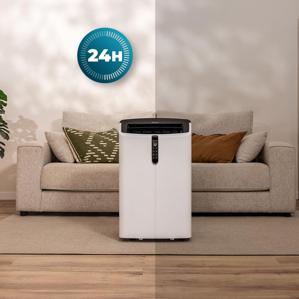 Cecotec Mobile Klimageräte ForceClima 12600 Nux Heating. 12000 BTU, Heizfunktion, 5 Modi, 3 Stufen, bis 30 m², Entfeuchter 28 L/Tag, LED-Display, Fernbedienung, Timer, Oszillation, R290, Klasse A