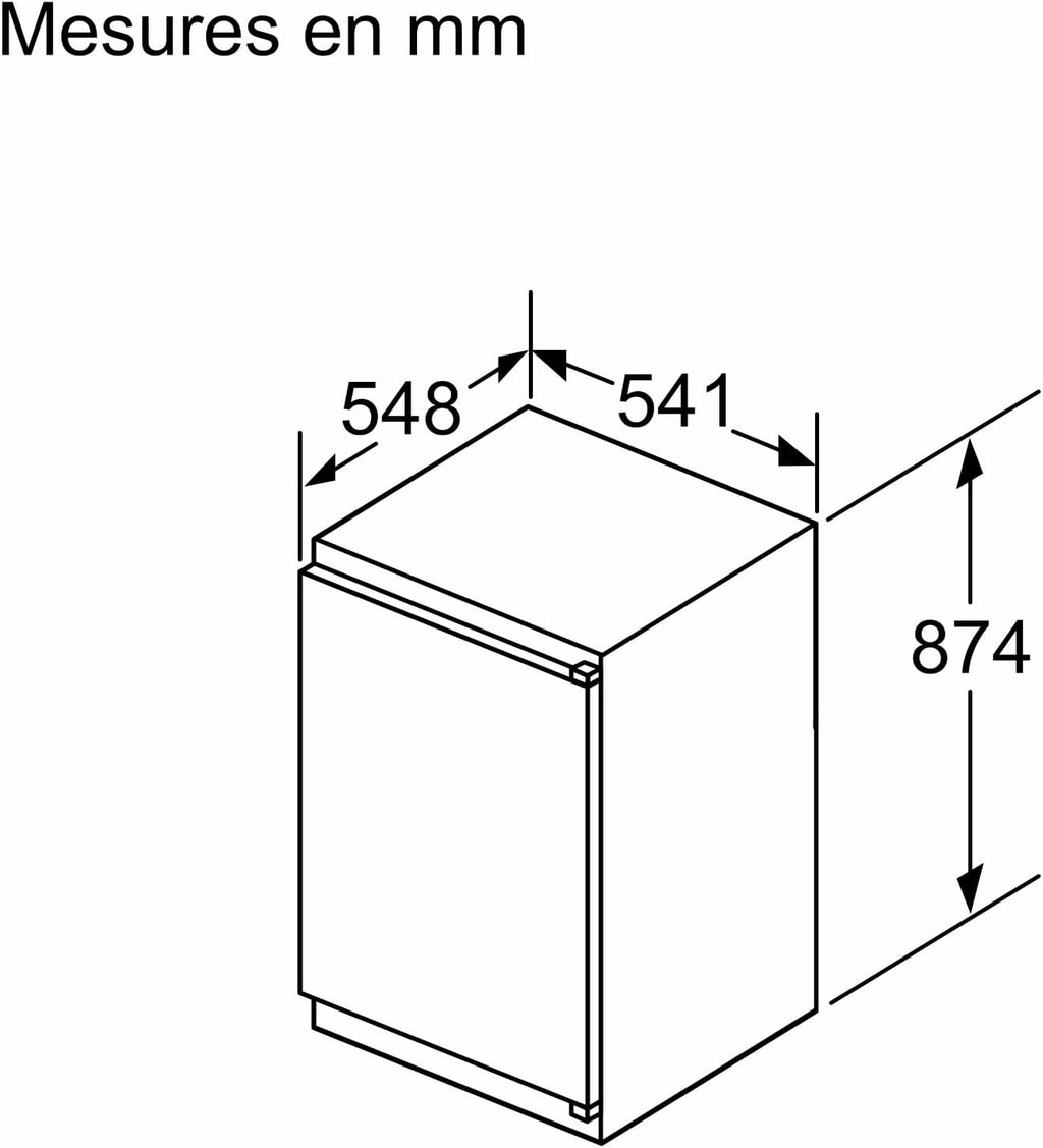 KIL22NSE0 Einbau-Kühlschrank Serie 2, integrierbarer Kühlautomat mit Gefrierfach 88x56 cm, 104L Kühlen, 15L Gefrieren, MultiBox XXL, LED-Beleuchtung, EcoAirflow, SuperCooling,Weiß