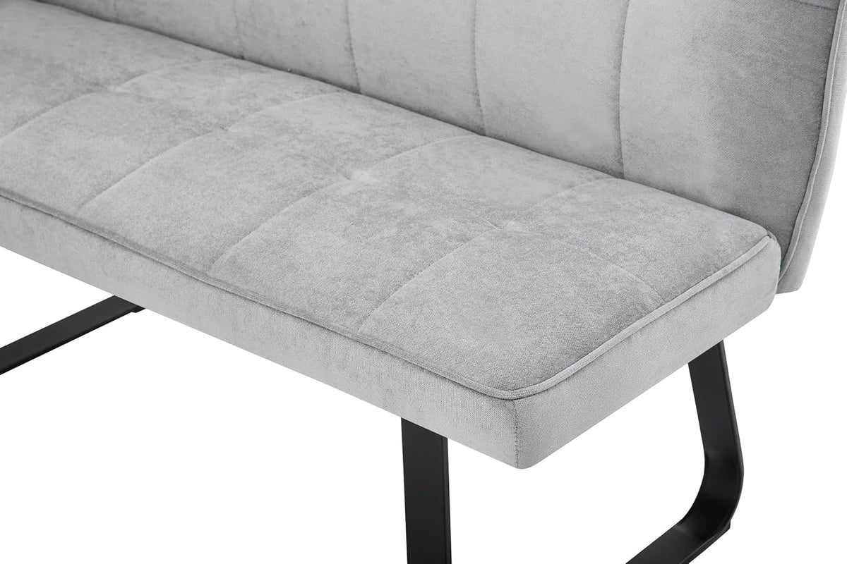 byLIVING Eckbank TALEA/Webstoffbezug in hellgrau, Gestell in schwarz/Große Eckbank L-Form, Langer Schenkel rechts, komfortable Nosaqfederung/Sitzbank/Essbank/Maße: 128 x 168, H 93,5 cm