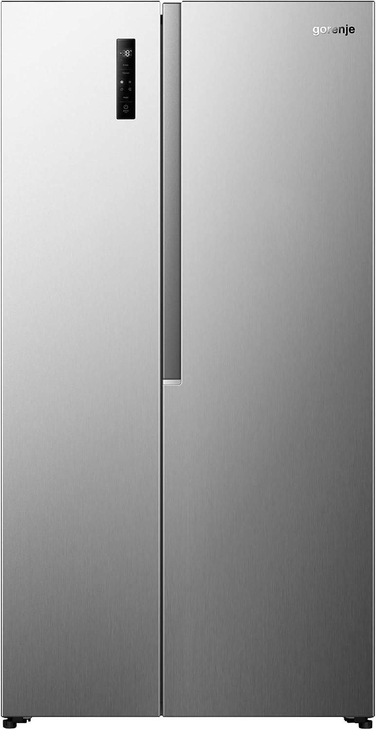Gorenje NRS917E41X Side-by-Side, 544L, PureFlat Serie, XXL Gefrierschulbladen, CrispZone, MultiFlow 360°, NoFrostPlus, Inverter-Kompressor, BxHxT: 91,1×178,6×61,5 cm, Edelstahl