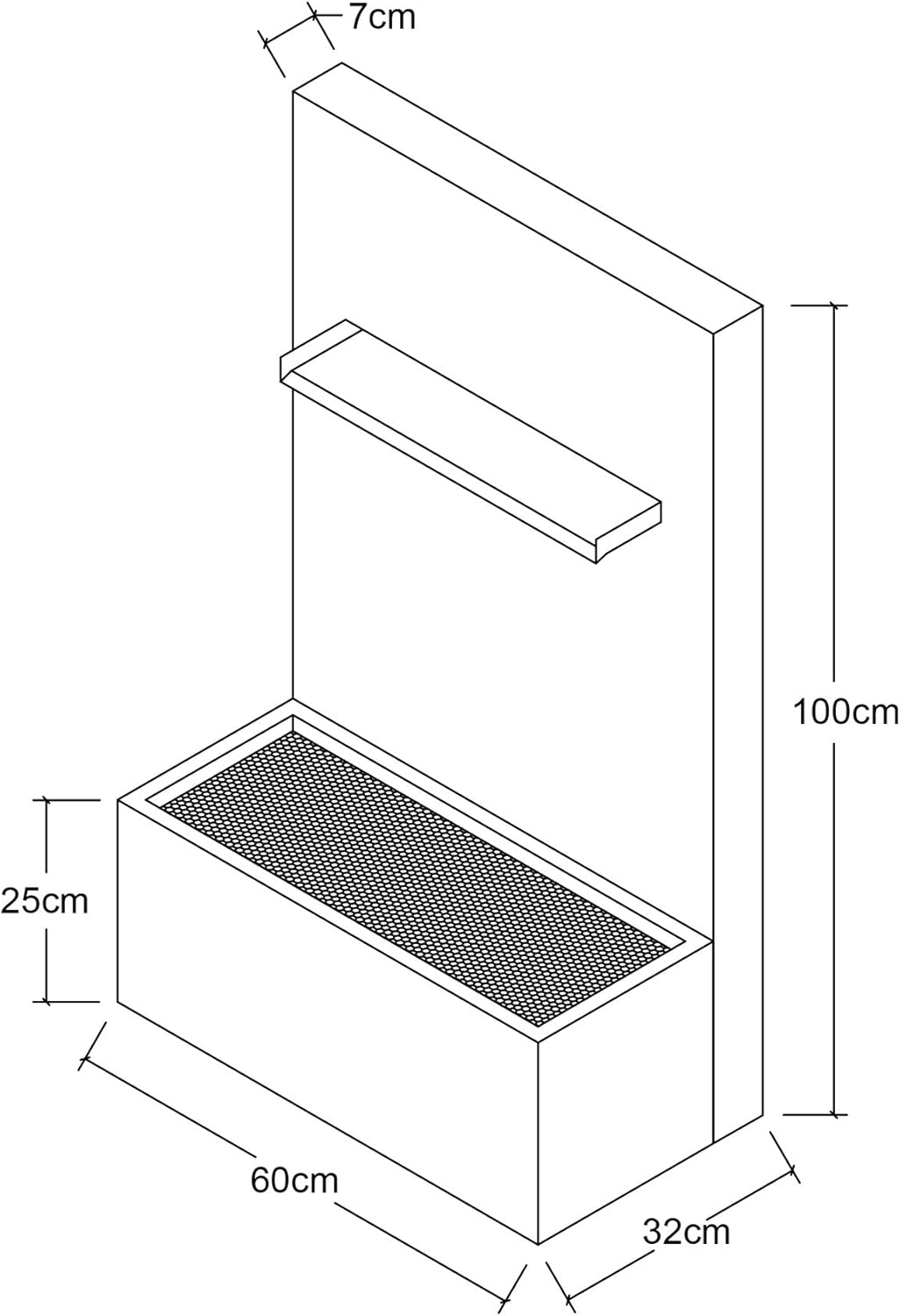 KÖHKO® Wasserfall-Brunnen mit LED-Beleuchtung Höhe 100 cm Wasserspiel aus Cortenstahl 31008