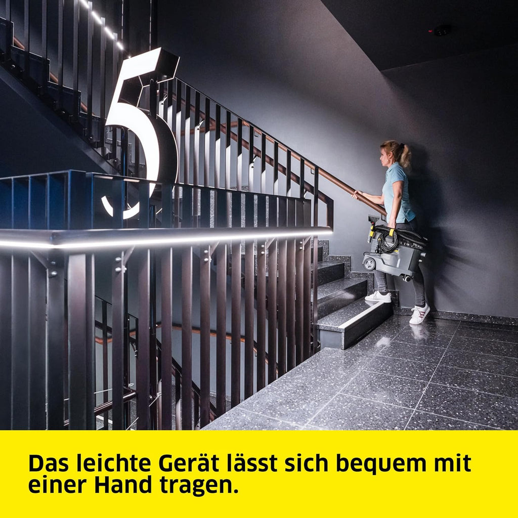 Kärcher Waschsauger Puzzi 8/1, leistungsstark, für die Reinigung von Polstern, Fleckentfernung auf textilen Flächen, inkl. ergonomischer, kurzer Polsterdüse, Schwarz