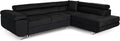 Ecksofa mit Schlaffunktion PASTI L-Form, Sofa Couch mit Bettkasten, 3-Sitzer Eckcouch, Schlafsofa für Wohnzimmer, Big Sofa Couch mit Schlaffunktion (Schwarz, Ottomane Rechts)