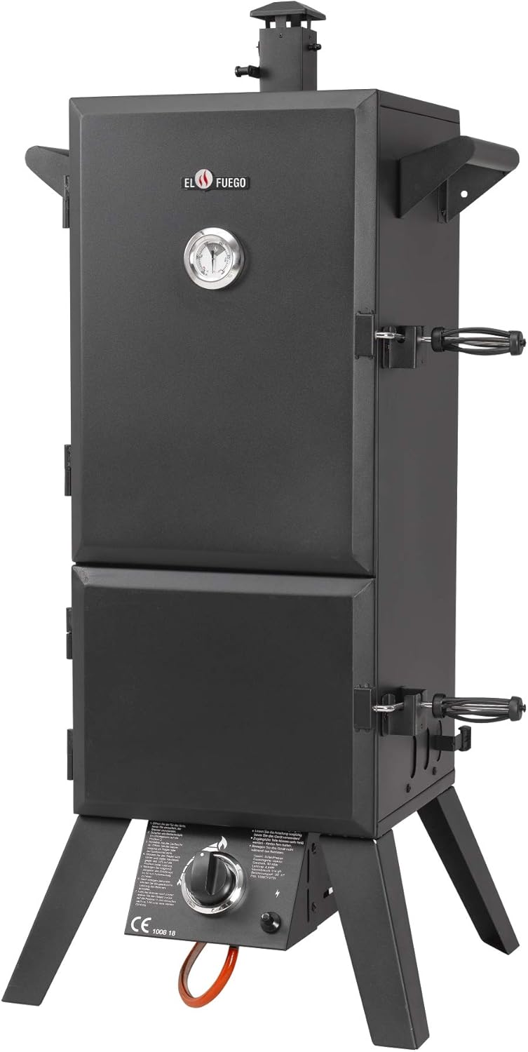 El Fuego® Gasgrill "Portland XL" | inkl. Abdeckhaube | inkl. Gasschlauch und Druckminderer | inkl. Wasserschale & Smokebox | Räuchergrill | Smoker | AY 3172