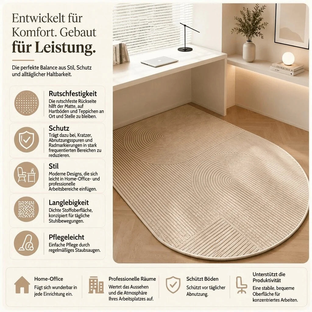 Bodenschutzmatte für Bürostuhl | Gleitleder