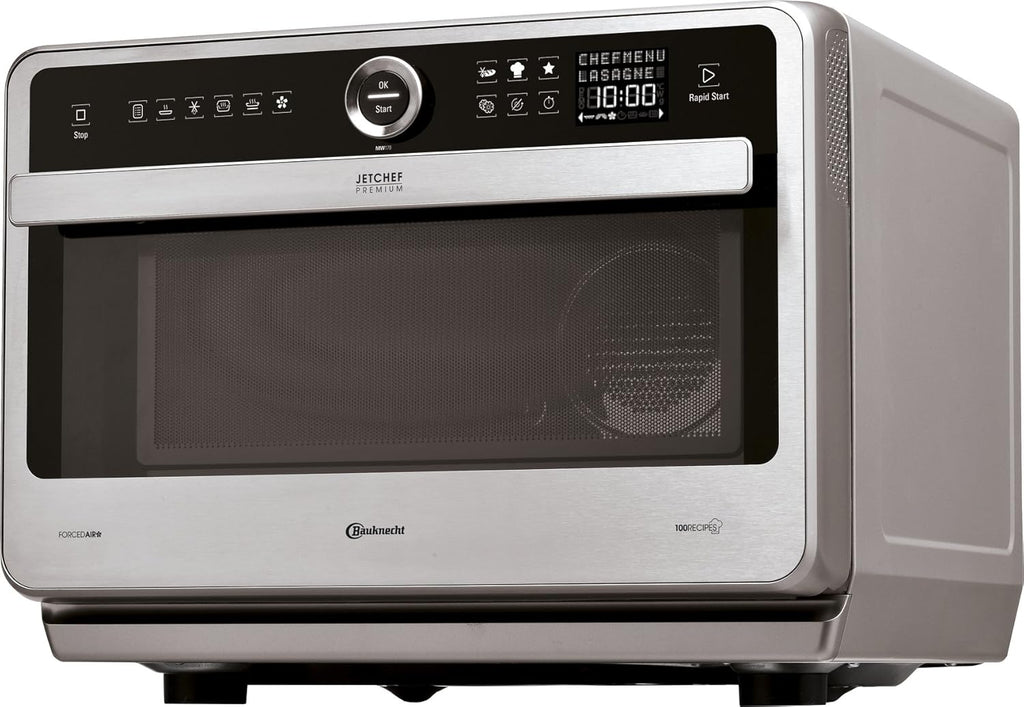Bauknecht Jet Chef MW 179 IN Edelstahl 5in1-Multifunktionsmikrowelle/ 1000 W/ 33 L Garraum/Heißluft 1500 Watt/ Quartz Grill 1200 W/DualCrisp/ Dampfgaren/Schmelz- und Schnellauftau-Funktion