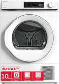 SHARP KD-NHA0S6GWWD-DE Wäschetrockner, 10kg, D, 15 Trockenprogramme inkl. 20-Minuten-Schnelltrockenprogramm, Weiß