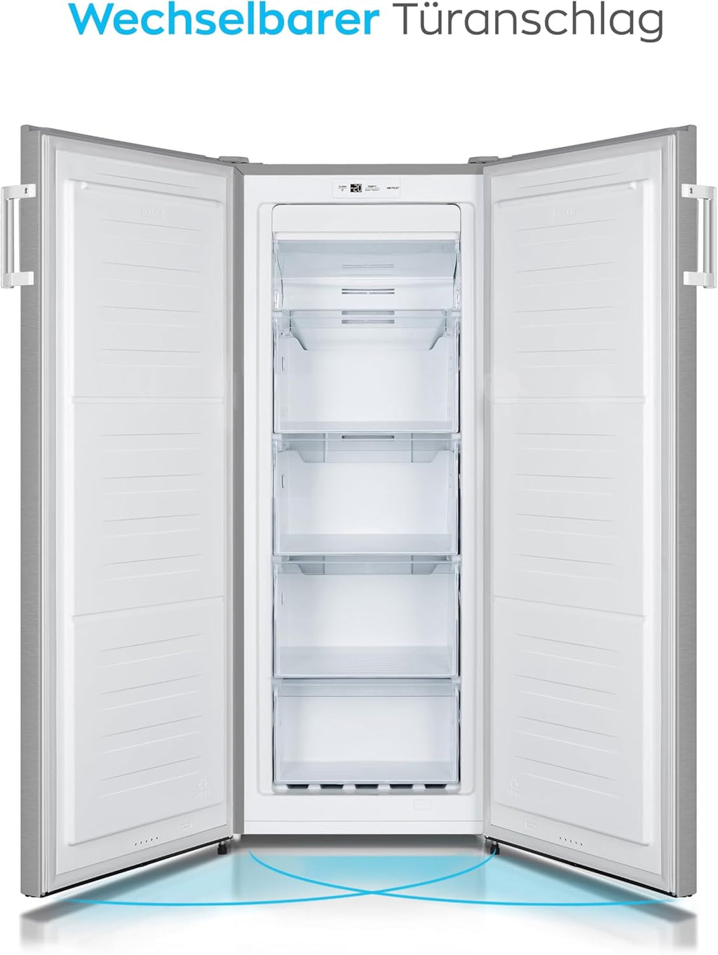 Heinrich´s Gefrierschrank Temperatur:-14°C~-24°C, Freezer, No-Frost Schutz, Gefrierschubladen + Gefrierfach, LED-Display,Airflow, wechselbarer Türanschlag, Alarmfunktion