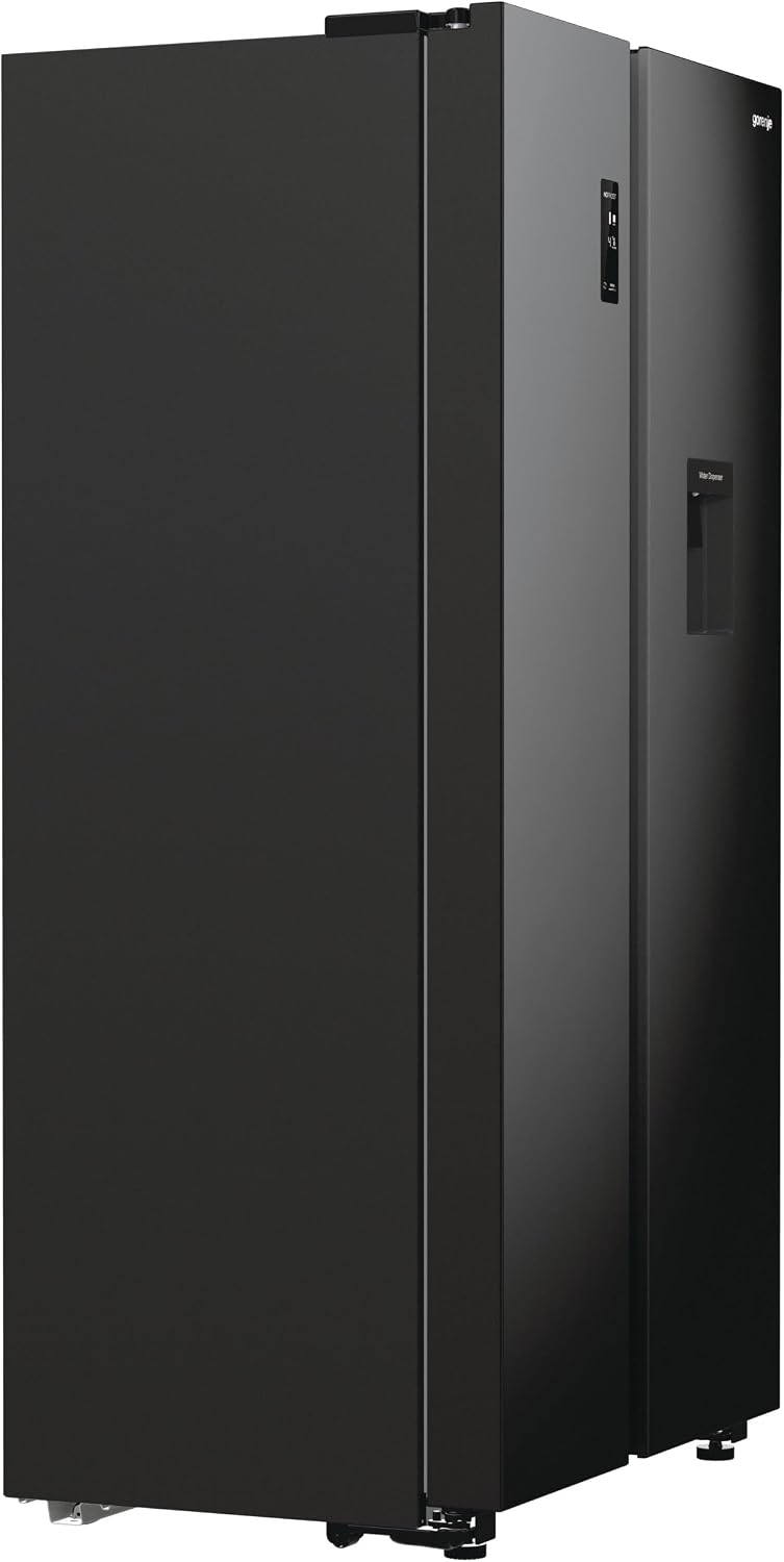 Gorenje NRR 9185 EABXLWD Side by Side Kühl-Gefrierkombination, Made in Europe, EEK E, NoFrostPlus, Inverter-Kompressor, Crisp Zone, ConvertActive Zone, FastFreeze, 178,6 cm, schwarz