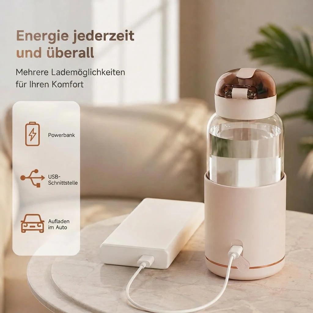 Tragbarer Flaschenwärmer für Babyflaschen mit LED-Anzeige | FläschWärme