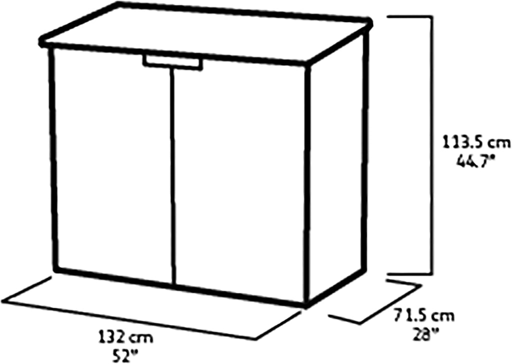 Keter Store it Out Nova Gartenschuppen für den Außenbereich, 132 x 71,5 x 113,5 cm, hellgrau mit dunkelgrauem Deckel