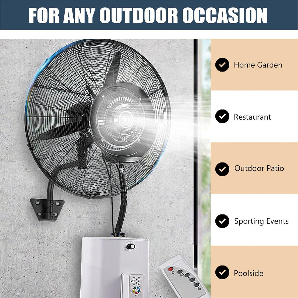 Kühler Nebelventilator – Oszillierender Industrieventilator zur Wandmontage für Werkstatt, Garage und Scheune mit 3 Windmodi