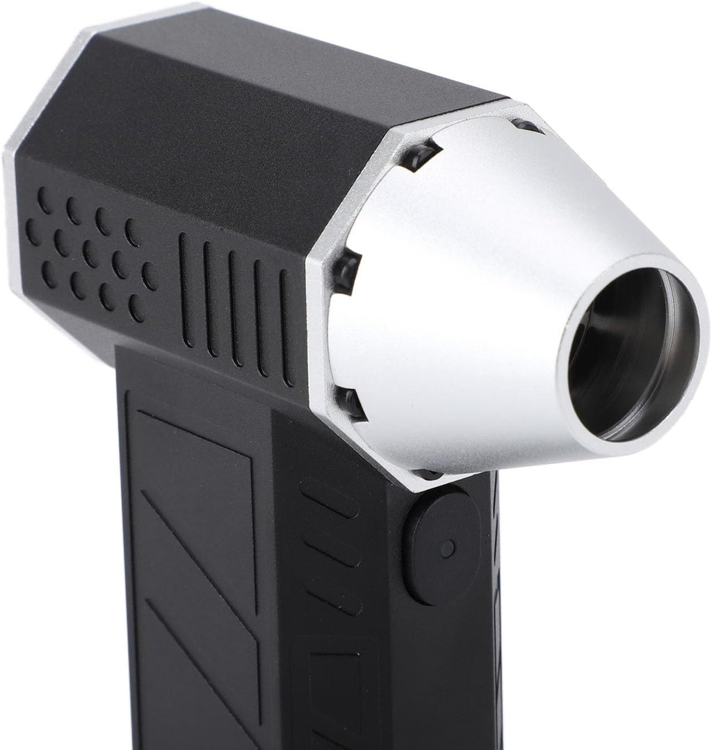 Mini-Jet-Ventilator, Bürstenloser Motor, Elektrischer Luftzerstäuber, Hohe Geschwindigkeit, für Reisen und Camping, Tragbar, Leicht (Schwarzes Silber)