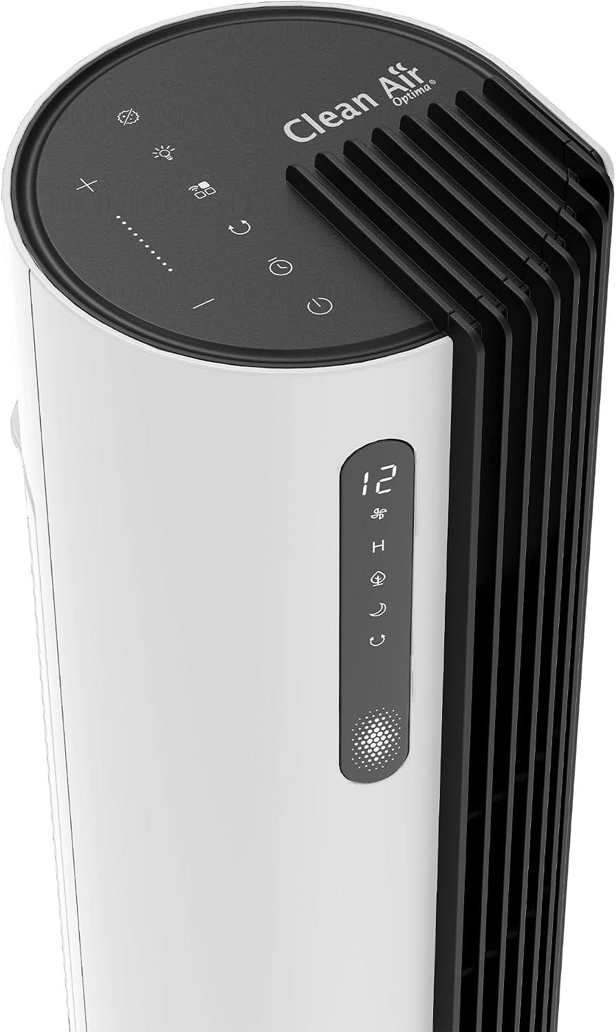 Clean Air Optima CA-407 Smart - Luxus Turmventilator - Luftdurchsatz bis 500m³/h - Oszillation 90º - Staubfilter für saubere und frische Luft - Smartphone-Bedienung (Weiß/schwarz)