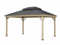 Metall Gartenpavillon rechteckig 300x400 cm Anthrazit/Beige