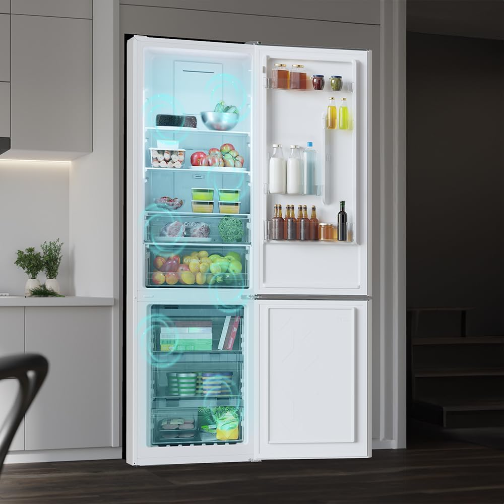 Cecotec Kombi-Kühlschrank Bolero CoolMarket Combi 322T White D. Total No Frost, Inverter Plus Kompressor, Kühlschrank Weiß 185x60 cm, 322 l, Energieklasse D, Multi Air Flow, Schnellgefrier-Modus.