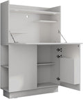 Vicco Sekretär Schreibtisch Alena, Arbeitstisch mit Schrank, Weiß, 85 x 27 cm