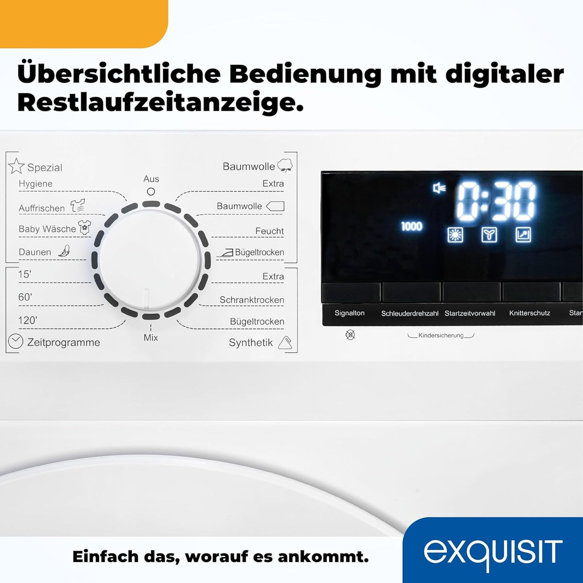 Exquisit Wäschetrockner 7kg, Trockner, Startzeitvorwahl, Knitterschutz, Ablufttrockner, 15 Programme, Kindersicherung, Energieklasse G, TAE70-70 weiss