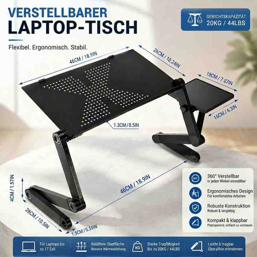 Verstellbarer Laptopständer mit 360 Grad Drehfunktion | Drehpultus