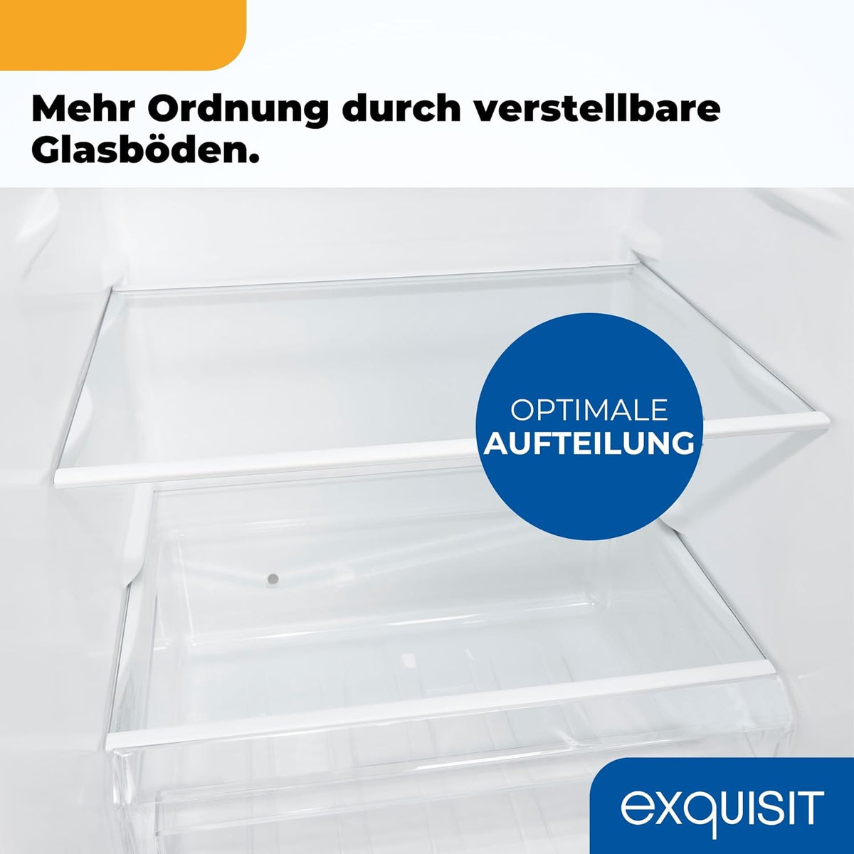 Exquisit Kühl-Gefrierkombination freistehend - Kühlschrank mit Gefrierfach, 173 l, 50 cm breit, 4-Sterne-Gefrierfach, LED, Türalarm, Weiß, KGC5233-60-HE-040D