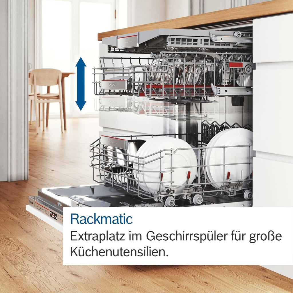 Bosch SMU4HCW48E Serie 4 Smarter Geschirrspüler Unterbau, 60 cm breit, Besteckschublade, Made in Germany, Silence Programm besonders leise, Extra Trocknen auf Knopfdruck