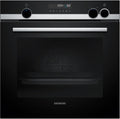 Siemens HR578GFS7F, iQ500 Smarter Einbau-Backofen mit Dampfunterstützung, 60 x 60 cm, Pyrolyse Selbstreinigung, Air Fry, Backautomatik, 3D Heißluft, Inklusive Bratenthermometer und Teleskopauszug