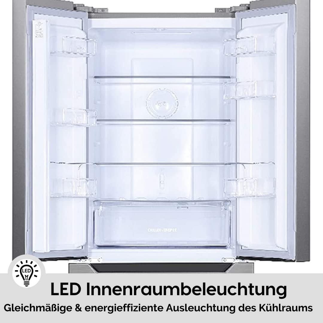 WOLKENSTEIN FD351.4A++NF IX Stand French Door Kühl-Gefrierkombination | NoFrost | Touch Control | 4**** Gefrierfach | Inox Design | Kühlteil 191L | Gefrierteil 129L
