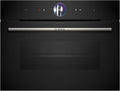 CSG7361B1, Smarter Serie 8 Einbau-Kompaktdampfbackofen, 60 x 45 cm, 1 L Wassertank, Schwarz, Made in Germany, Selbstreinigung, Air Fry, Farb-Display, 4D Heißluft, Assist, Pizzastufe